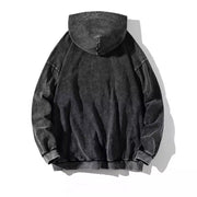 Street Loose Washed Hoodie-Black