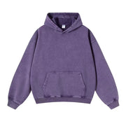 Street Loose Washed Hoodie-Purple