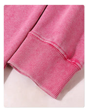 Street Loose Washed Hoodie-Pink