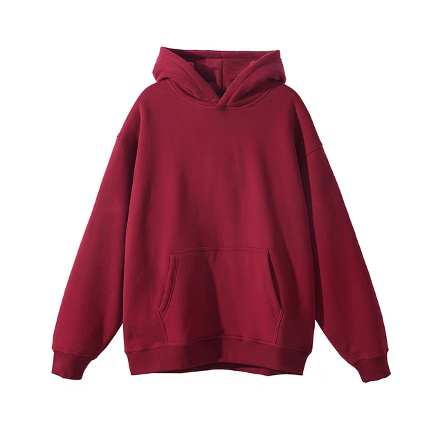 Unique Washed Street Style Hoodie-Red